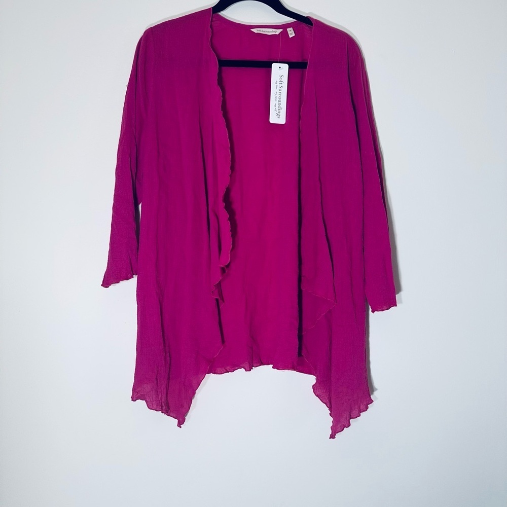 Soft surroundings Natural Philosophy Gauze Topper in Fuchsia NWT size M (10-12)